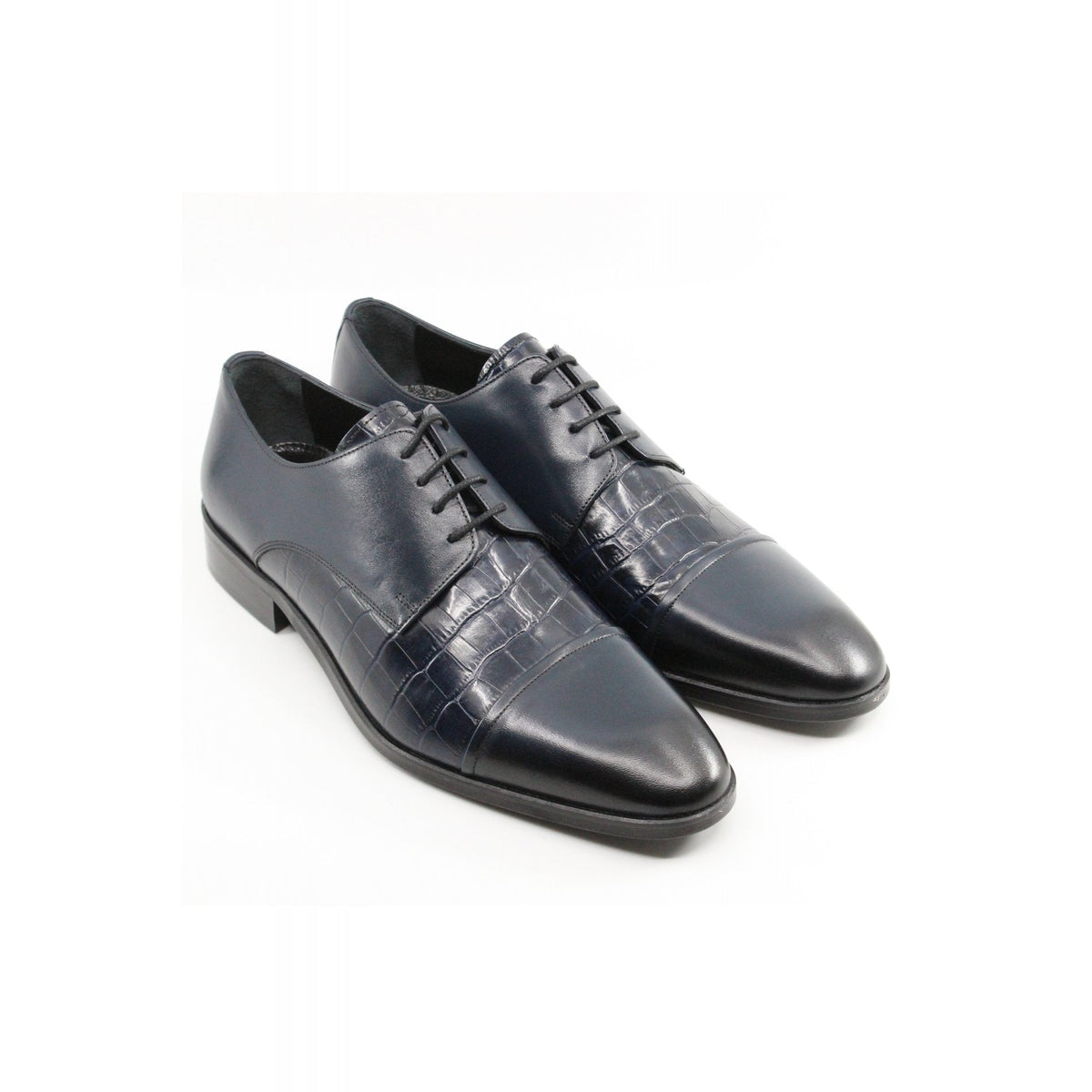 Paul Branco | M-01627 Leather Faux Contrast Crocodile Oxford Lace Formal Shoe
