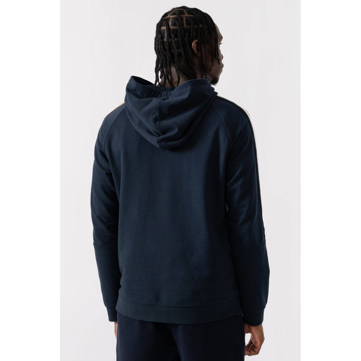 Boss 50527559 Iconic Loungewear Tape Overhead Hood Top - Navy