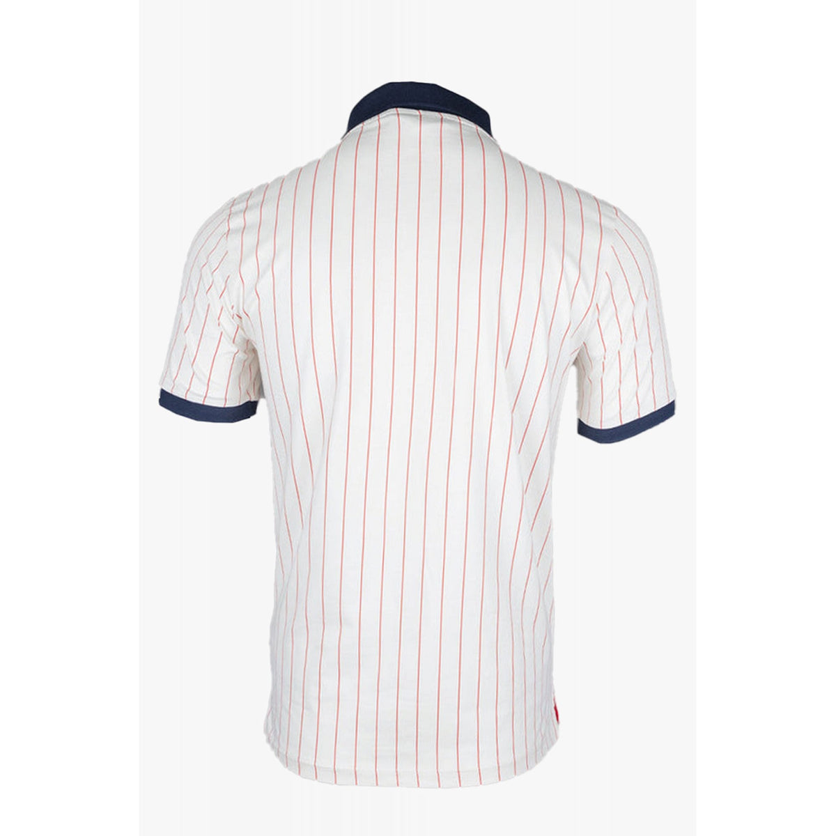 Fila Vintage BB1 LM1839AT Classic Red Striped Polo T-Shirt - Ecru
