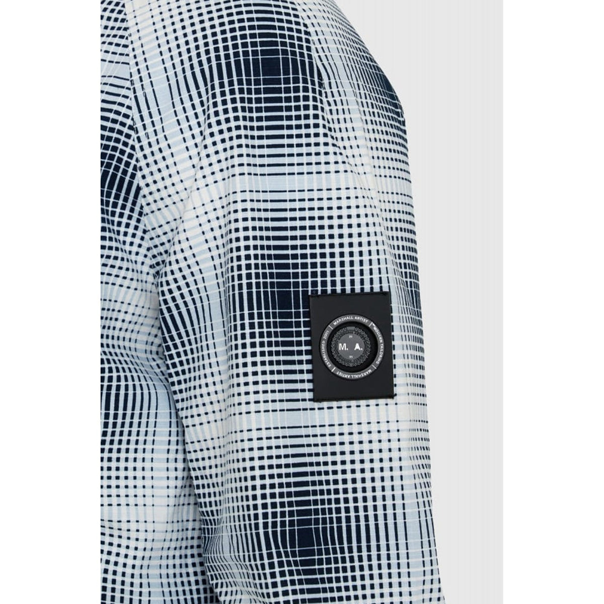 Marshall Artist | 0974 Shadow Check Cotton Ripstop Lightweight Hood Jacket - Navy