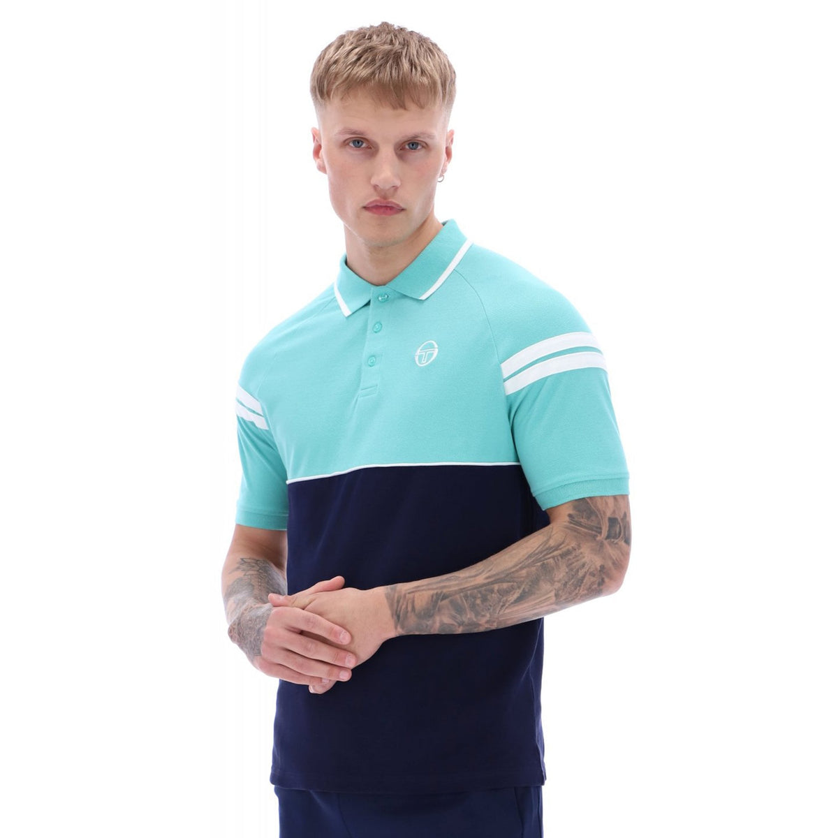 Sergio Tacchini | Cambio 6168 Contrast Colour Block Design Stripe Polo T-Shirt