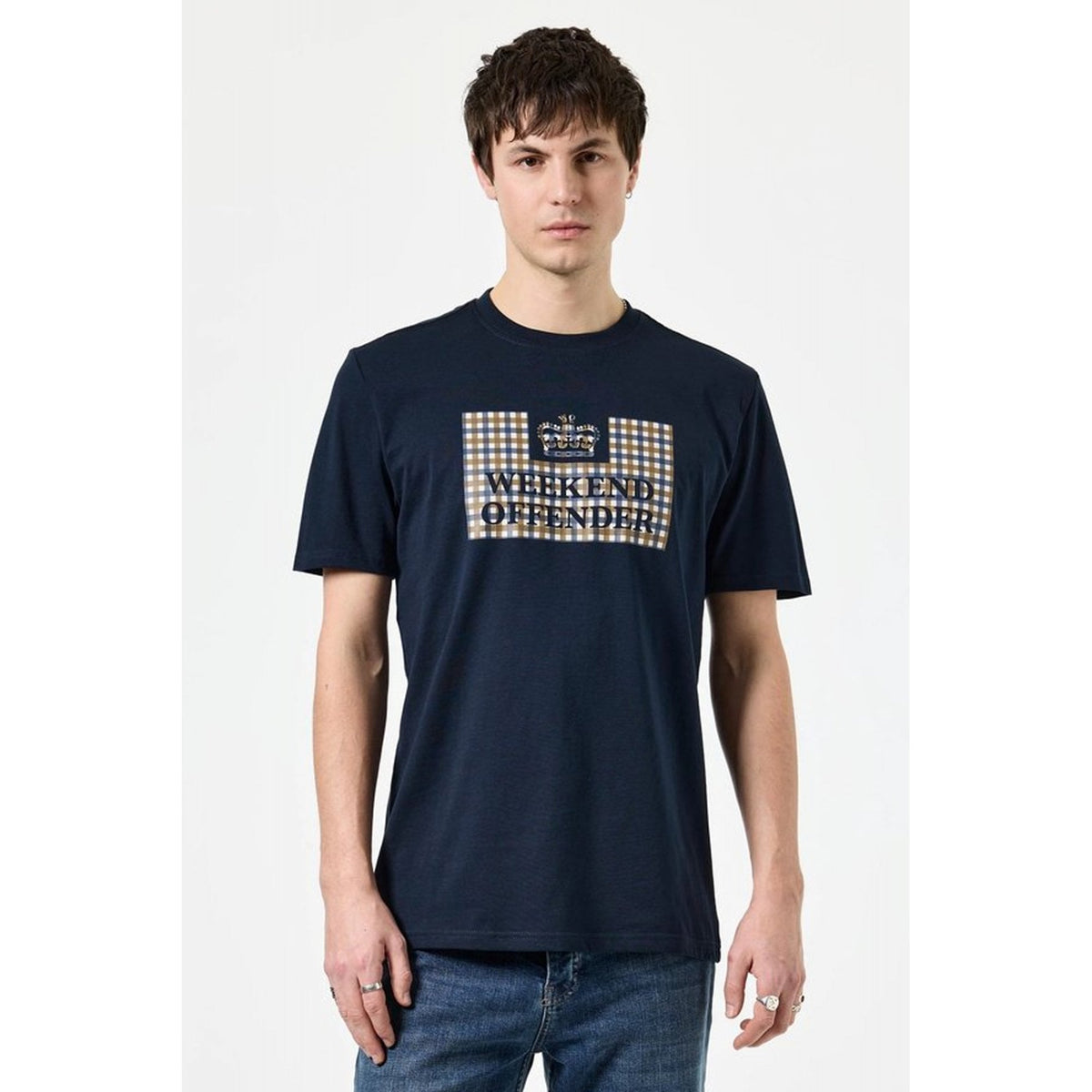 Weekend Offender 2305 Shevchenko Logo House Check Print Half Sleeve T-Shirt