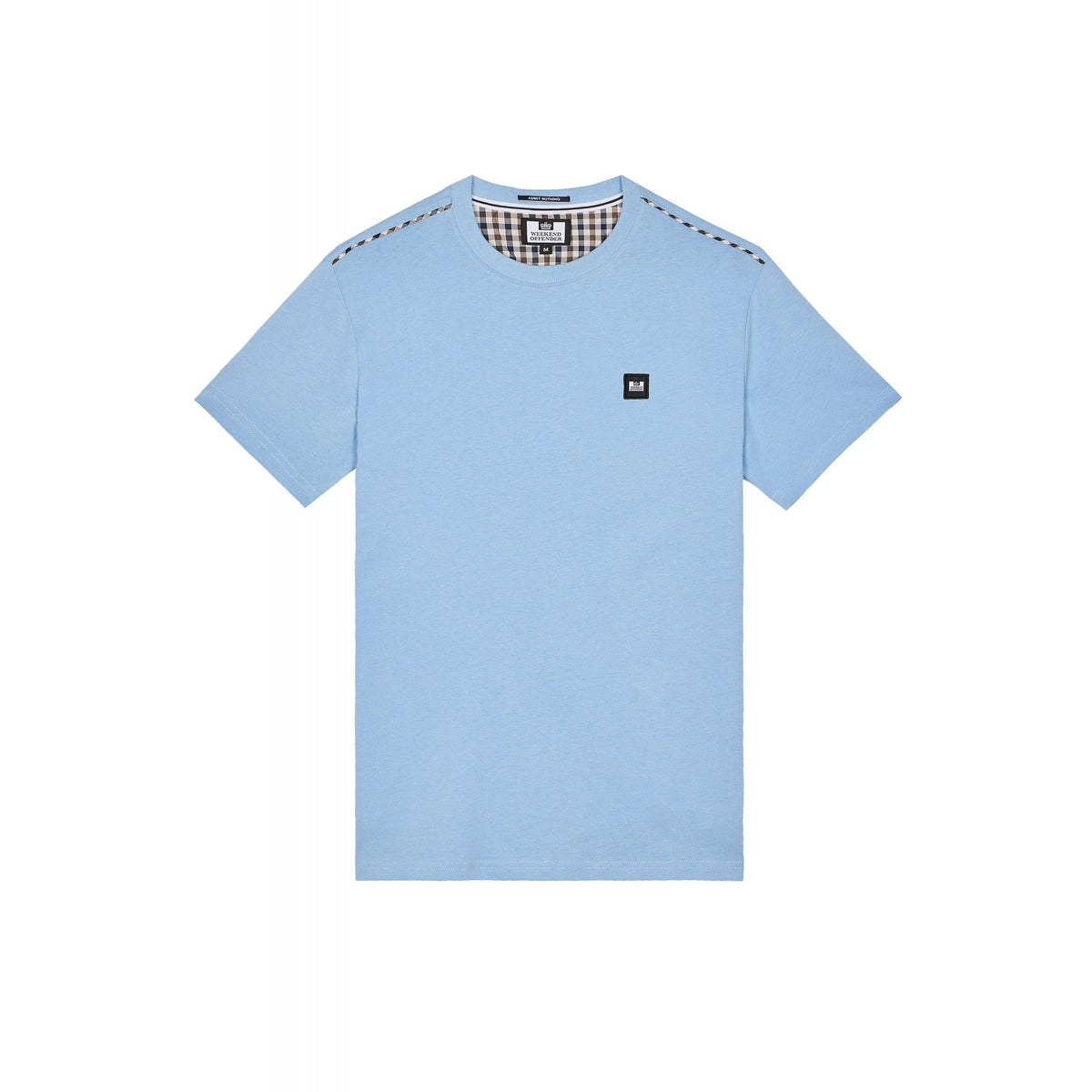 Weekend Offender TS1A11 Manuel Check Piping Half Sleeve T-Shirt - Sea Marine