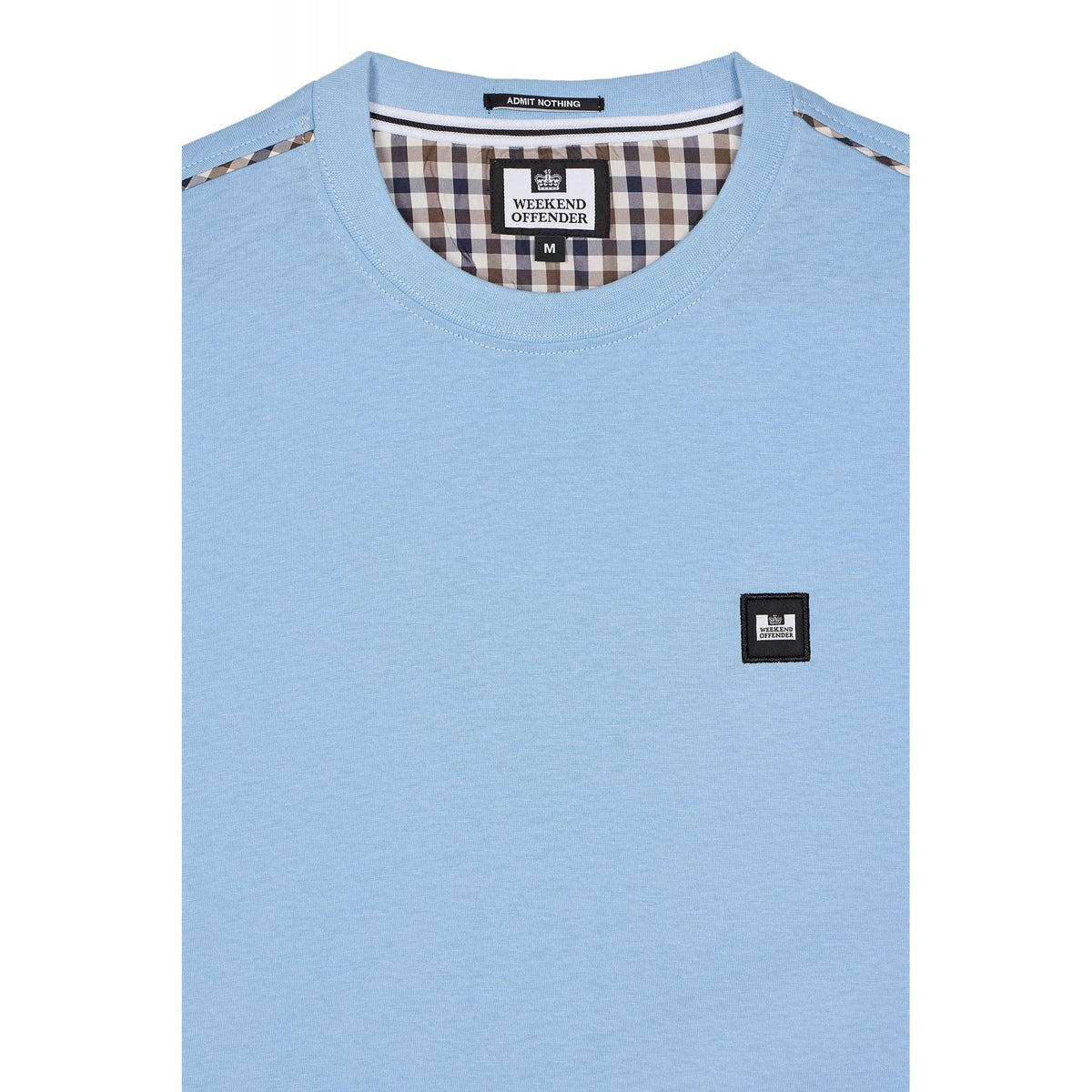Weekend Offender TS1A11 Manuel Check Piping Half Sleeve T-Shirt - Sea Marine