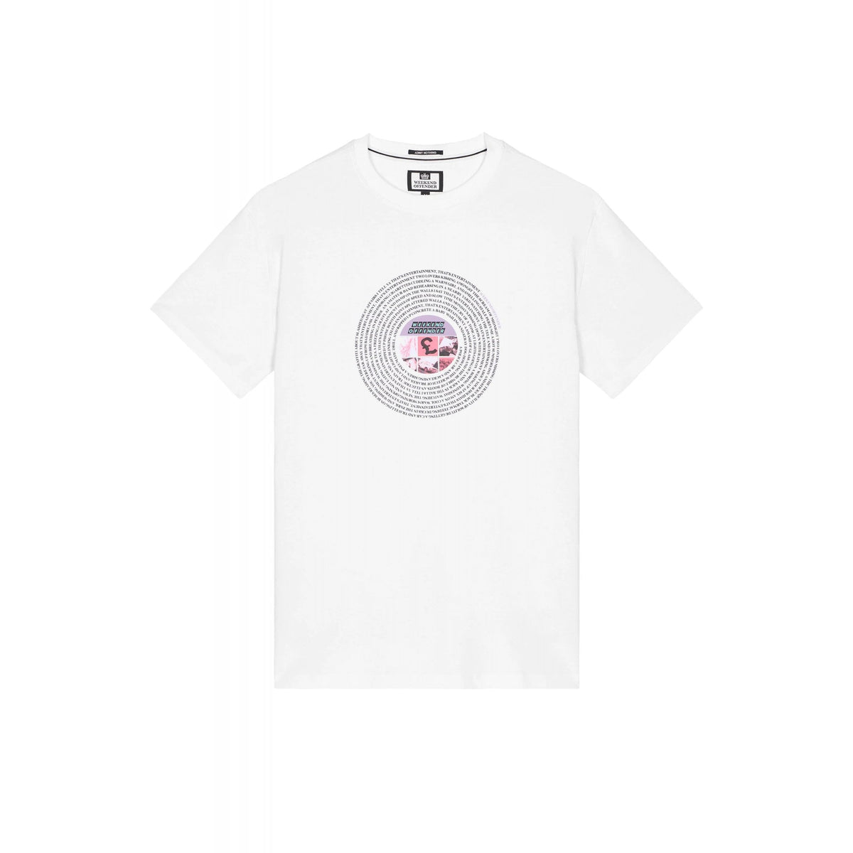 Weekend Offender PT1A10 'That's Entertainment' Lyrics Vinyl Record Graphic T-Shirt - White