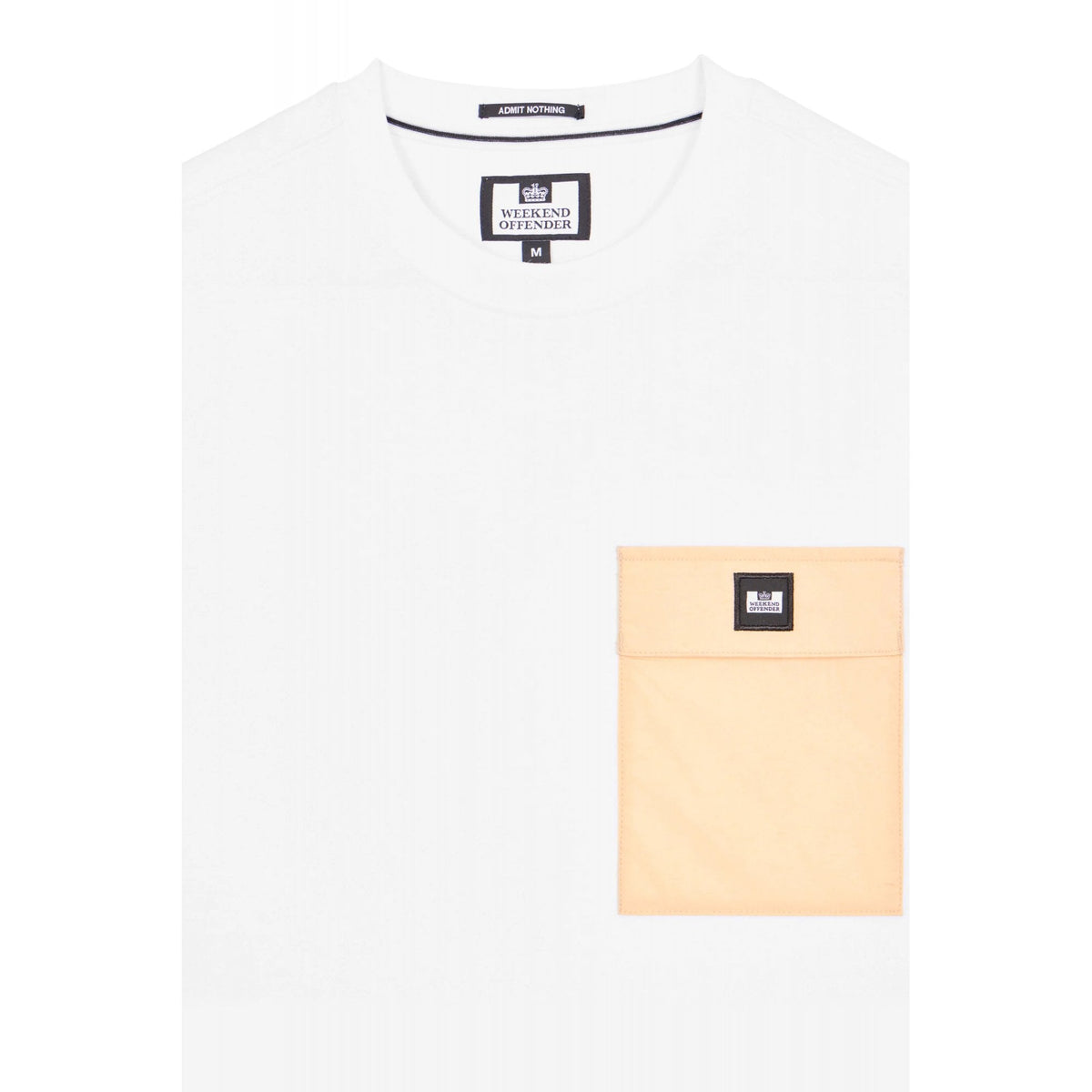 Weekend Offender TS1A15 Stiniva Contrast Parachute Nylon Pocket T-Shirt - White/Deep Champagne