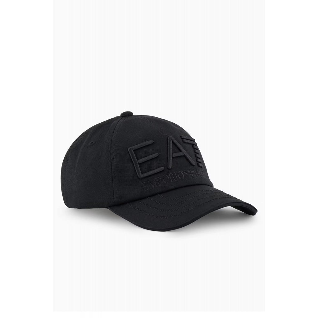 EA7 | Emporio Armani AF13150 Train Visibility Cotton Twill Embroidered 3D Logo Baseball Cap - Black