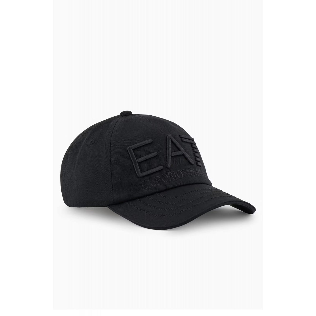 EA7 | Emporio Armani AF13150 Train Visibility Cotton Twill Embroidered 3D Logo Baseball Cap - Black