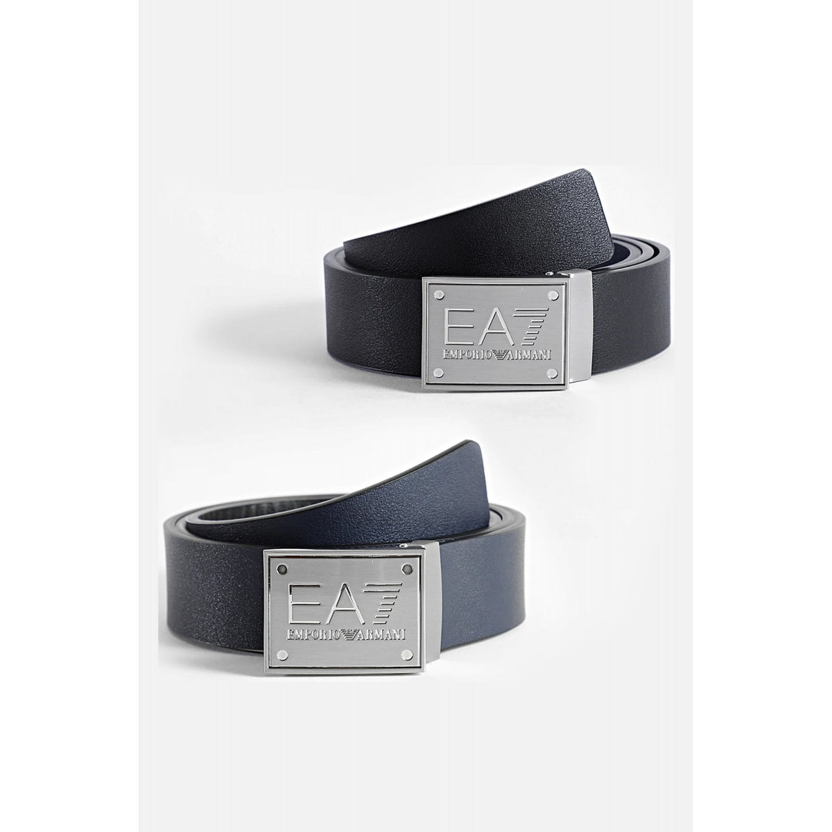 EA7 | Emporio Armani AF14319 Train Core Reversible Leather Metal Plate Clasp Buckle Belt