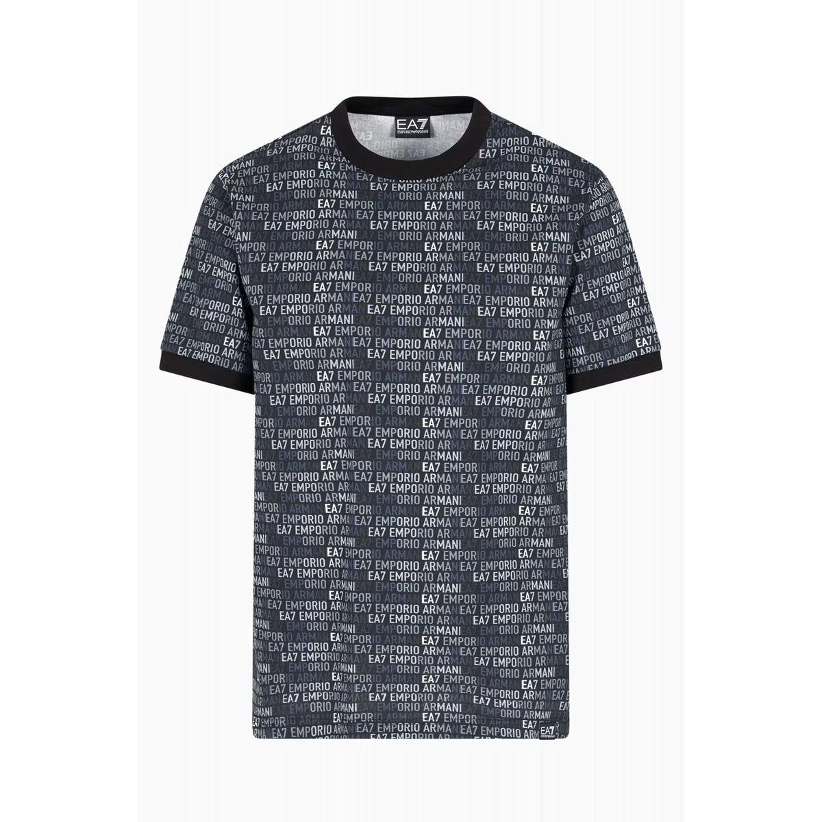 EA7 | Emporio Armani 7M000208 AF12874 Contrast Allover Monogram Repeat Logo T-Shirt