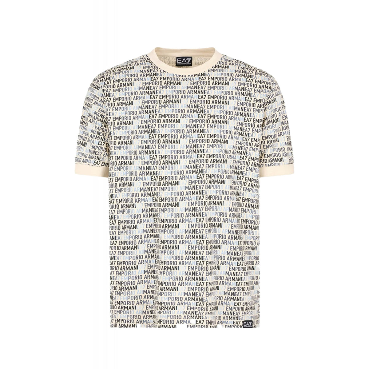 EA7 | Emporio Armani 7M000208 AF12874 Contrast Allover Monogram Repeat Logo T-Shirt
