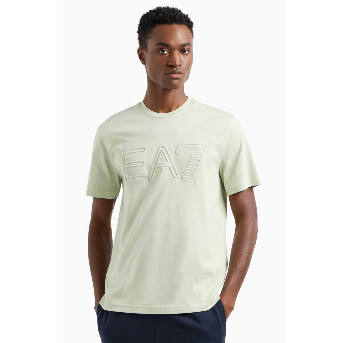 EA7 | Emporio Armani 7M0000149 AF14772 Oversized Imbossed Logo Half Sleeve T-Shirt - Sea Foam Mint
