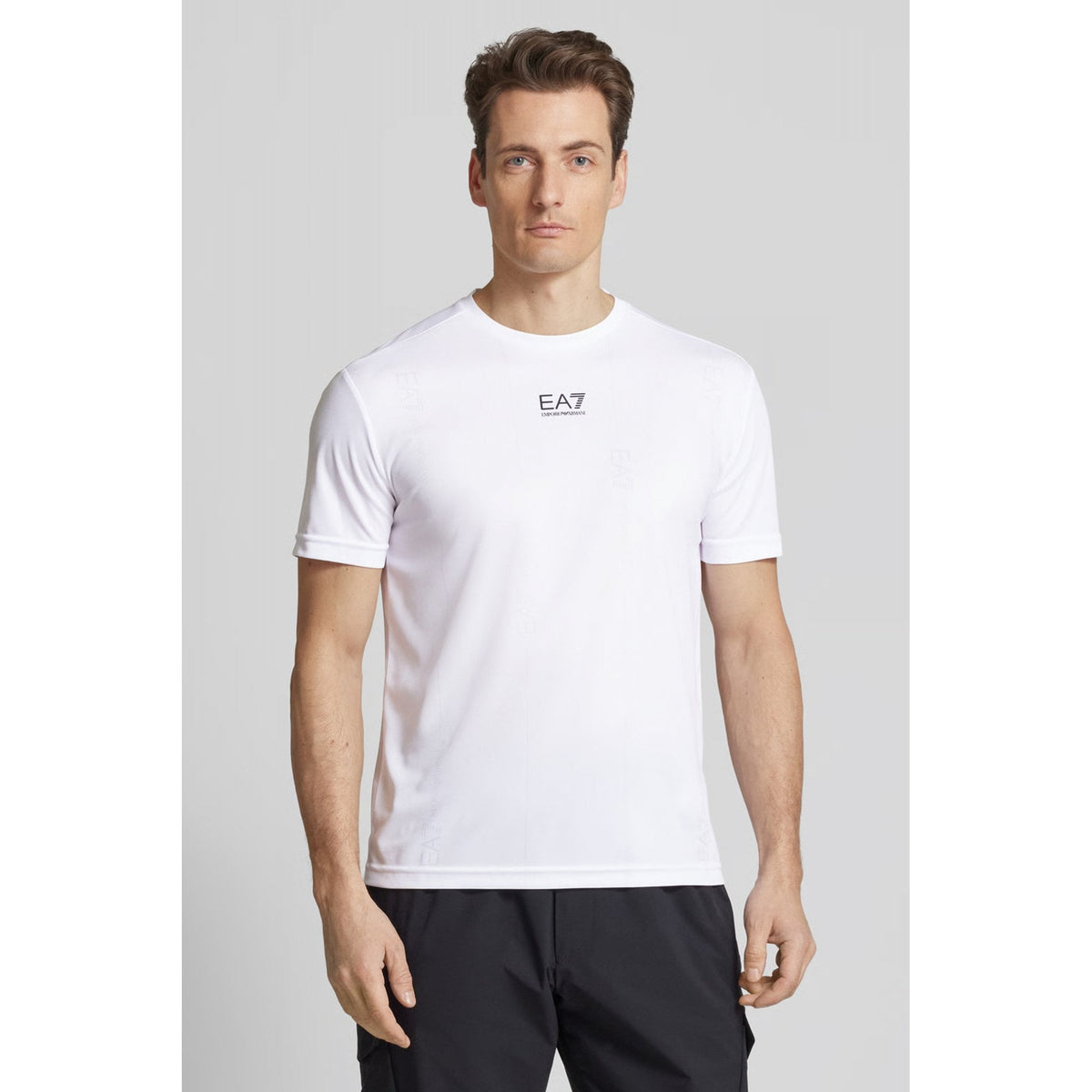 EA7 | Emporio Armani 7M000044 AF13754 Fine Logo Print Half Sleeve T-Shirt - White
