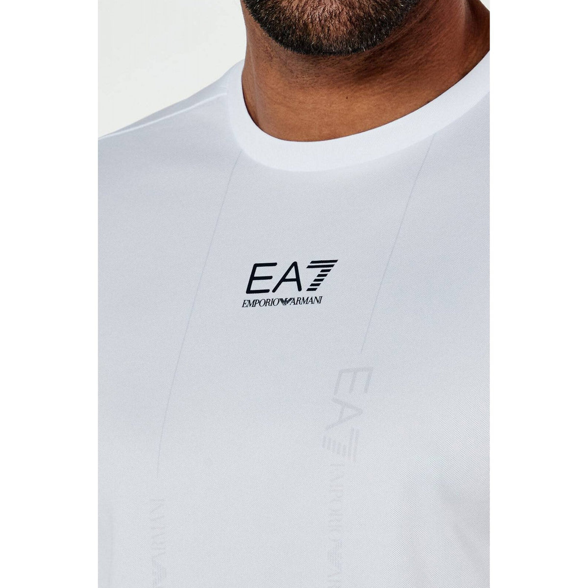 EA7 | Emporio Armani 7M000044 AF13754 Fine Logo Print Half Sleeve T-Shirt - White
