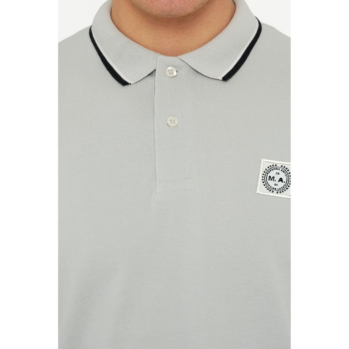 Marshall Artist | 0930 Siren Circle Badge Logo Cotton Pique Half Sleeve Tipped Polo T-Shirt