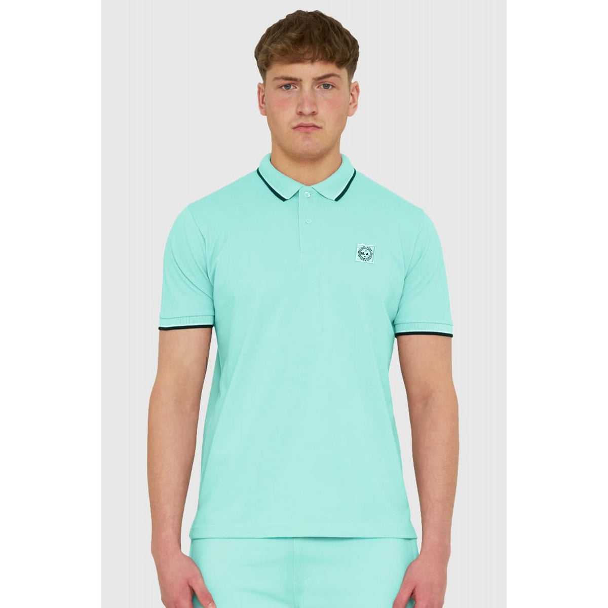 Marshall Artist | 0930 Siren Circle Badge Logo Cotton Pique Half Sleeve Tipped Polo T-Shirt
