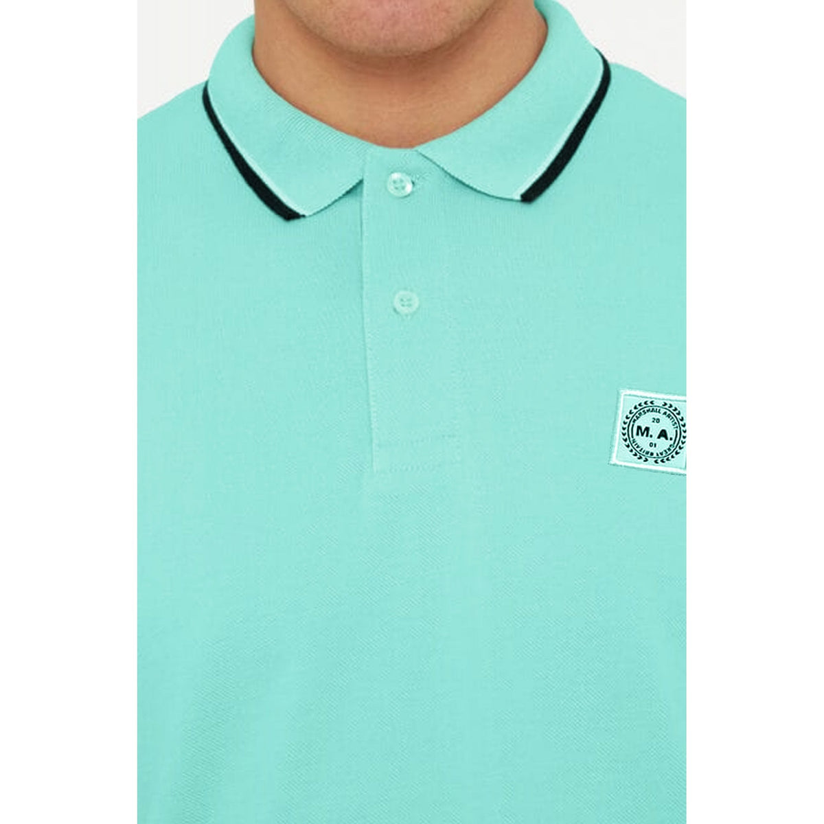 Marshall Artist | 0930 Siren Circle Badge Logo Cotton Pique Half Sleeve Tipped Polo T-Shirt