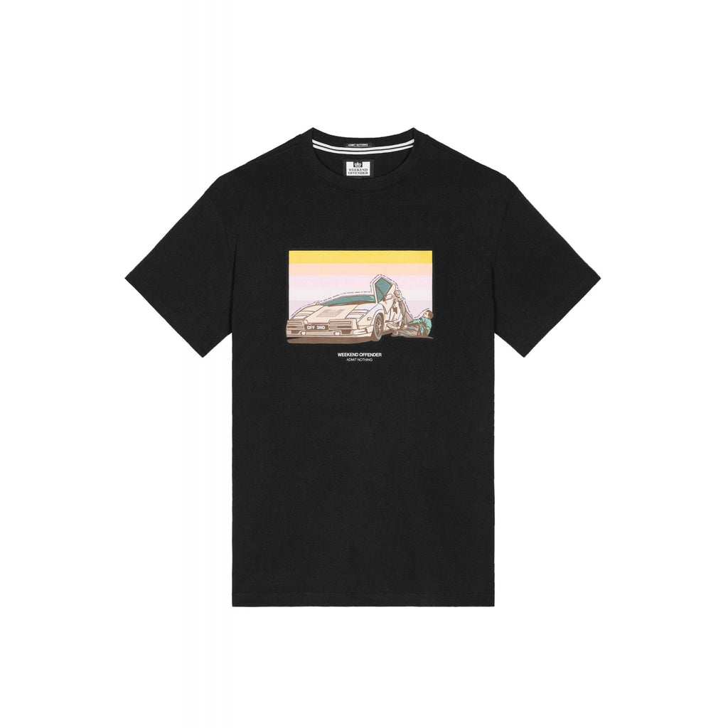 Weekend Offender PT1A07 Quaaludes 'The Wolf Of Wall Street' Graphic Print Half Sleeve T-Shirt - Black
