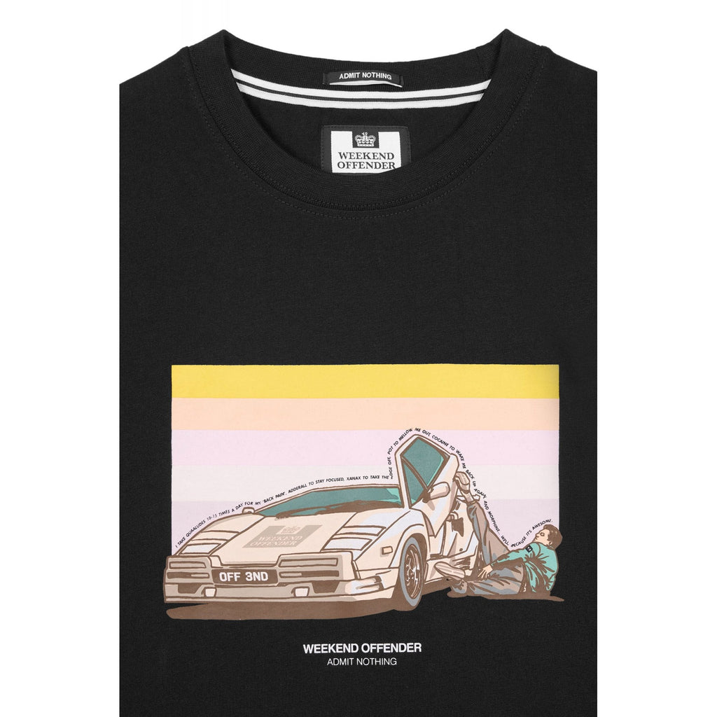 Weekend Offender PT1A07 Quaaludes 'The Wolf Of Wall Street' Graphic Print Half Sleeve T-Shirt - Black