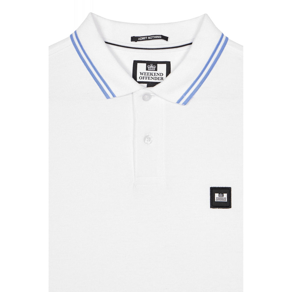 Weekend Offender PO1A12 Levanto Contrast Stripe Tipping Pique Polo Half Sleeve T-Shirt