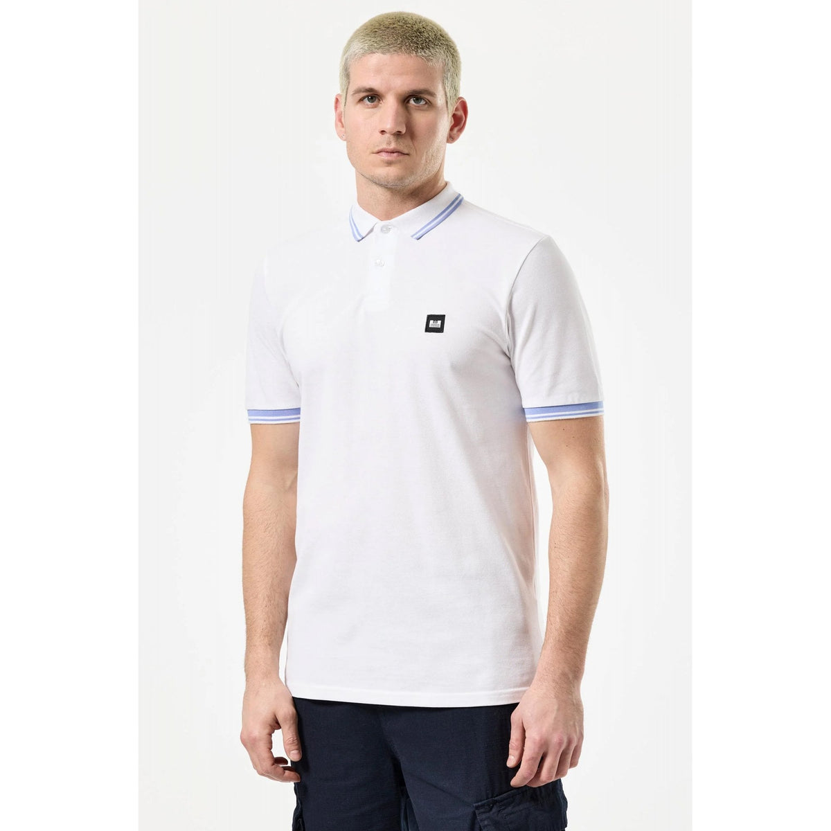 Weekend Offender PO1A12 Levanto Contrast Stripe Tipping Pique Polo Half Sleeve T-Shirt