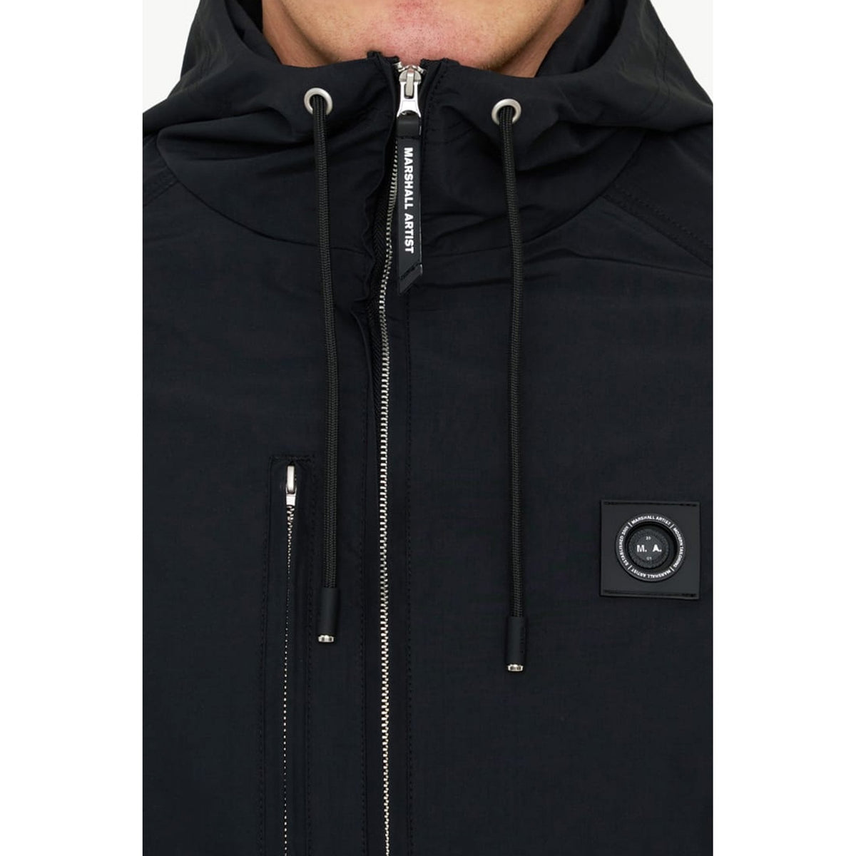 Marshall Artist | 0966 Fairfax Lightweight Nylon Ripstop Hood Jacket - Black