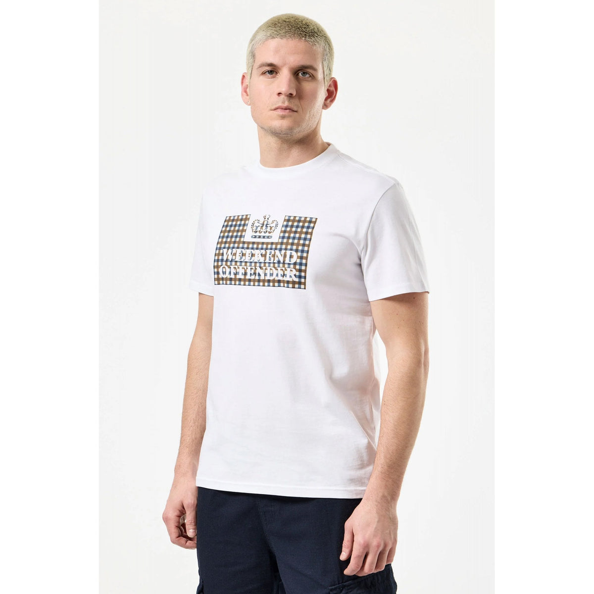 Weekend Offender 2305 Shevchenko Logo House Check Print Half Sleeve T-Shirt