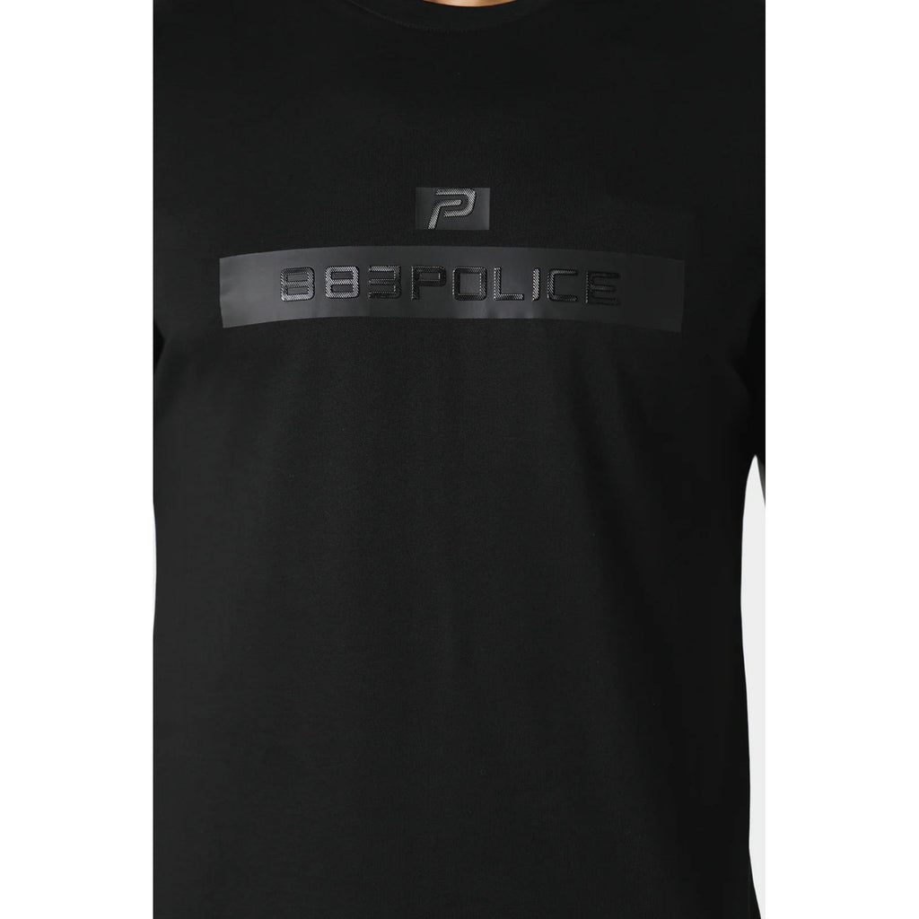 Police Oxshott 0825 'P' Emblem Elevate Matt Print Slim Fit Half Sleeve T-Shirt