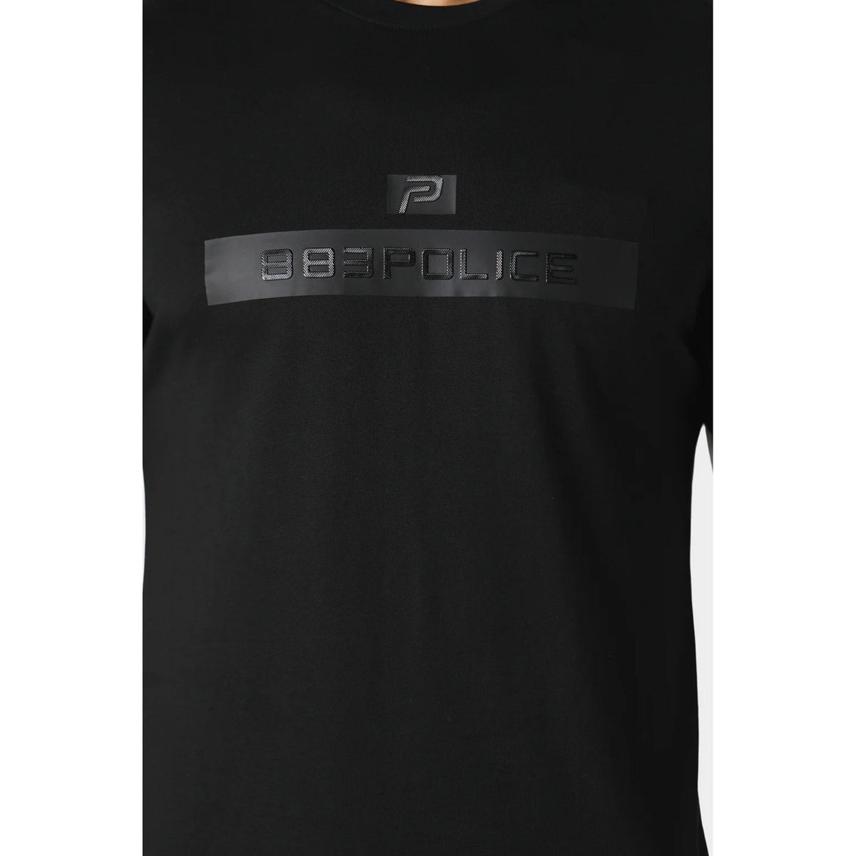 Police Oxshott 0825 'P' Emblem Elevate Matt Print Slim Fit Half Sleeve T-Shirt