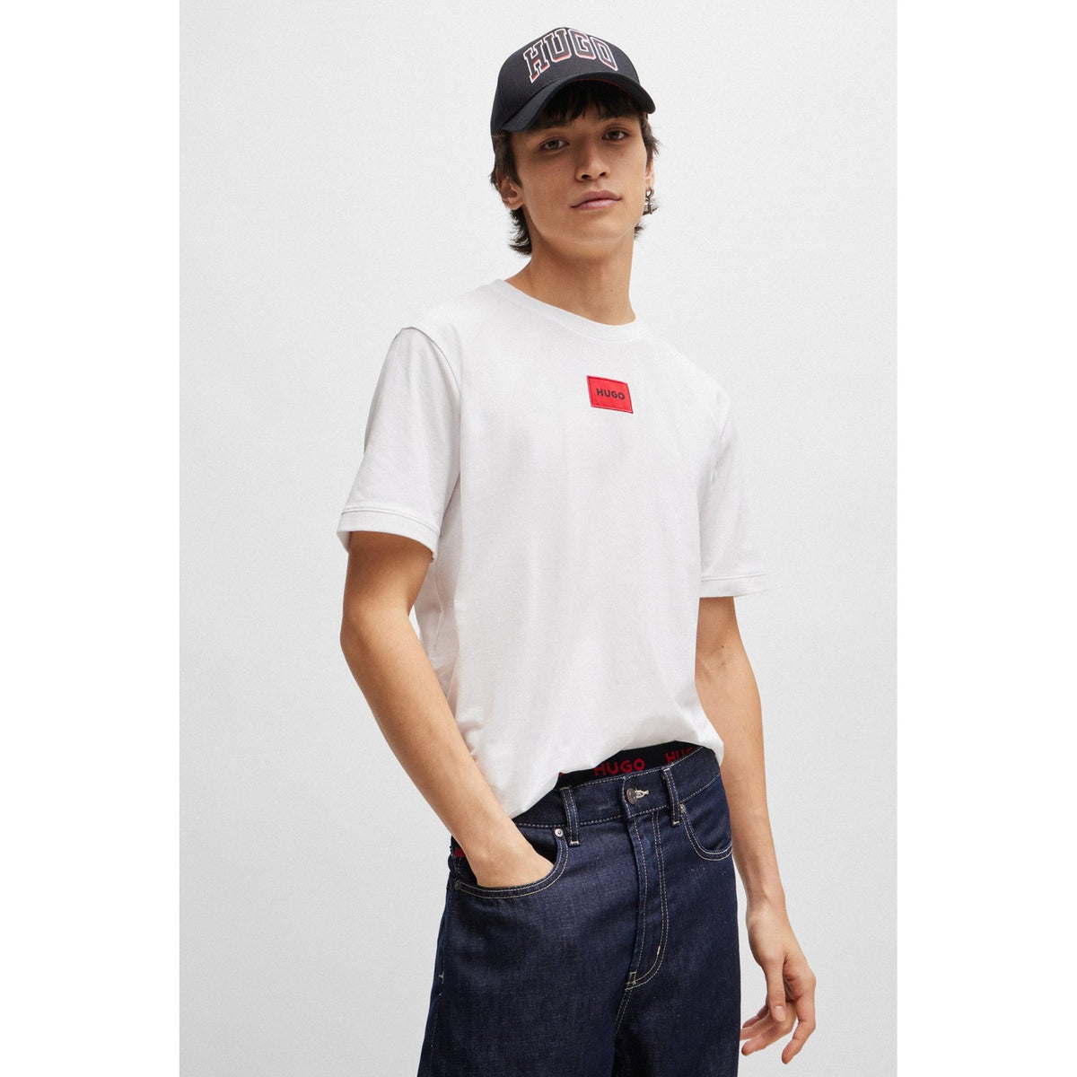 Hugo Boss 50447978 Diragolino Red Box Logo Half Sleeve T-Shirt
