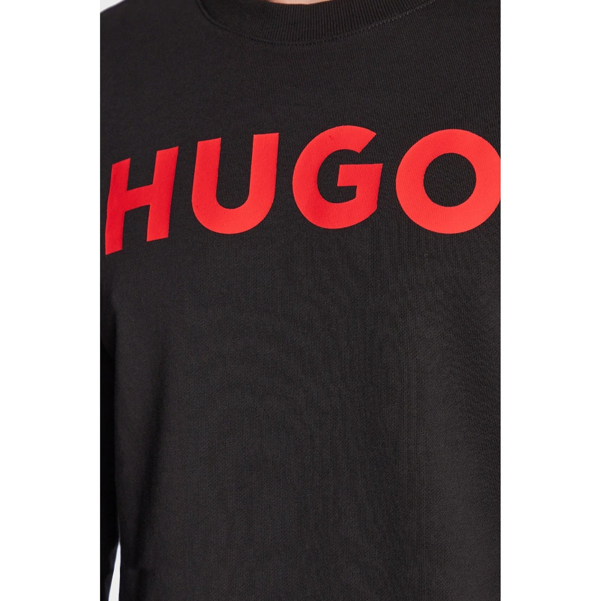 Boss 50477328 Dem HUGO Red Logo Crew Sweat Top - Black