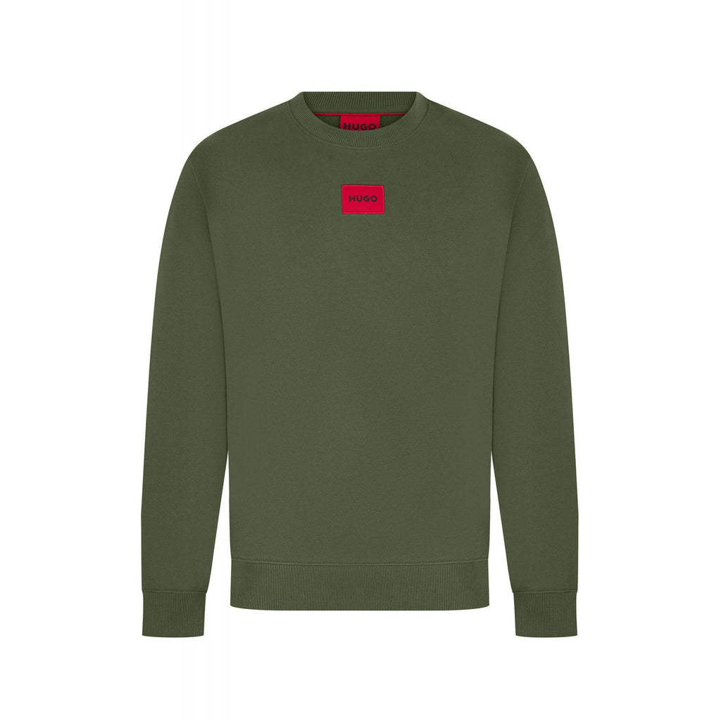 Boss 50447964 Diragol Small Red Patch Logo Crew Sweat Top - Olive