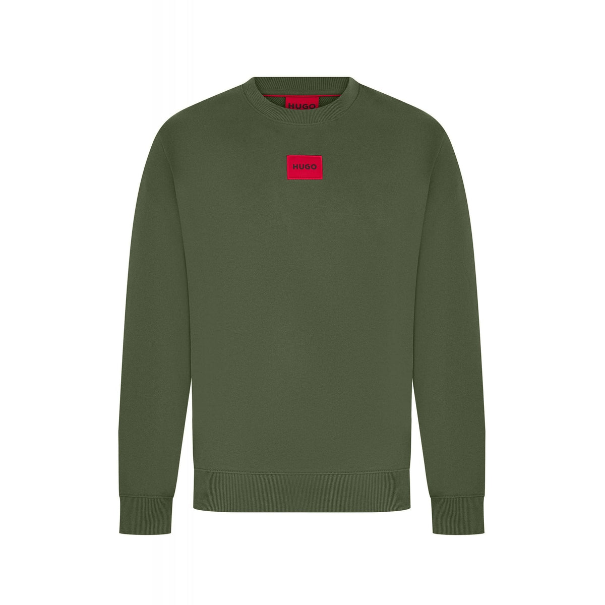 Boss 50447964 Diragol Small Red Patch Logo Crew Sweat Top - Olive