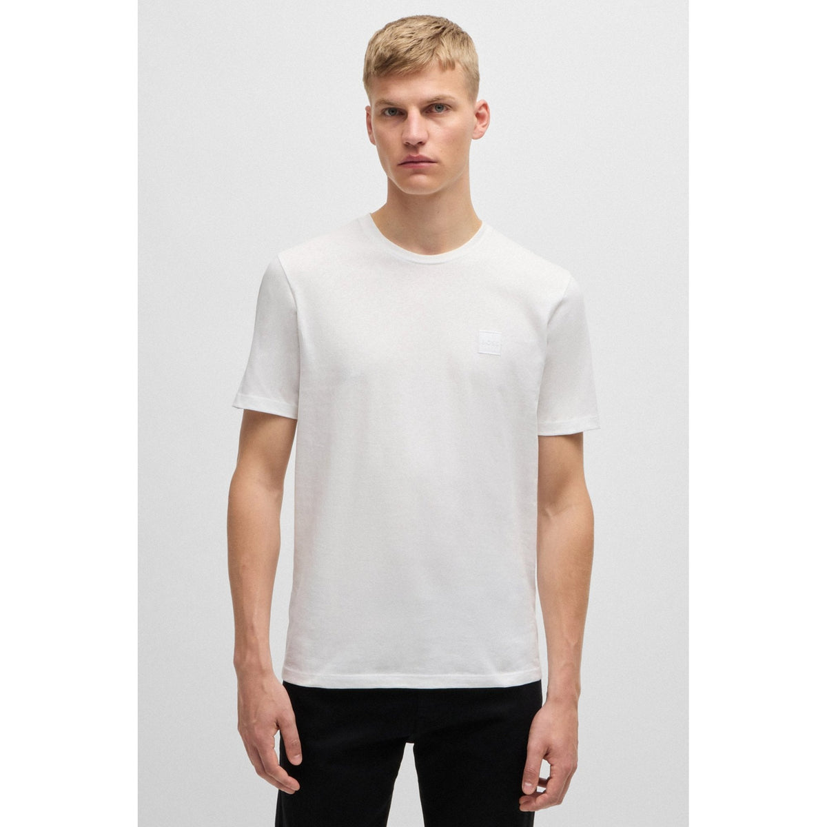 Boss 50508584 Tales Plain Logo Patch Cotton Half Sleeve T-Shirt