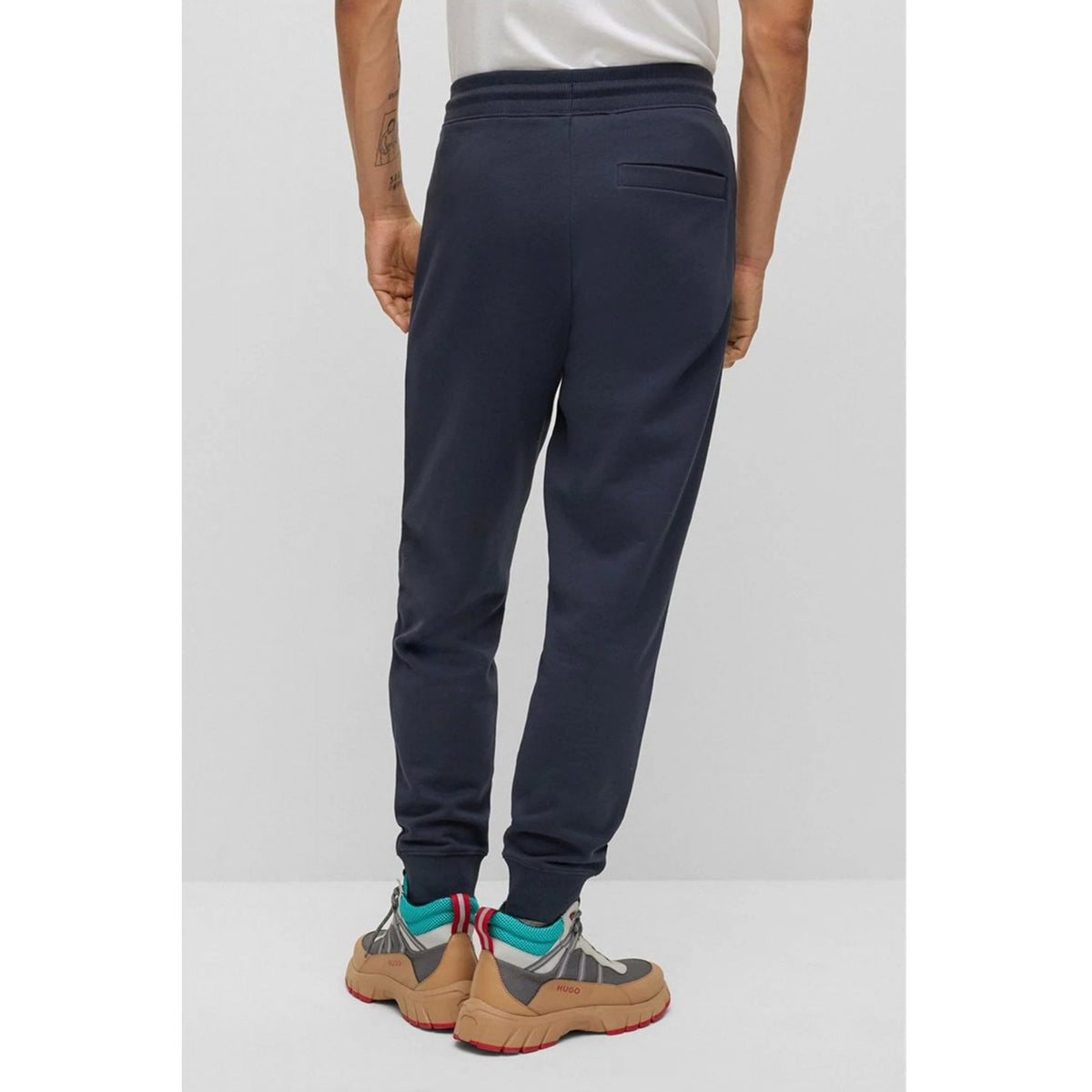 Boss 50447963 Doak Red Patch Logo Cotton Jogger - Navy