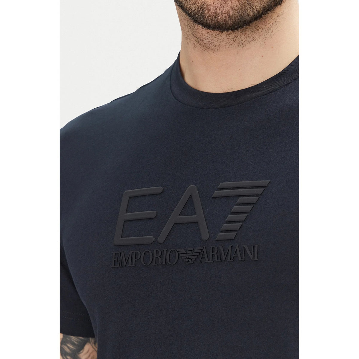 EA7 | Emporio Armani 7M000224 AF10375 3D Rubber Chest Logo Half Sleeve T-Shirt