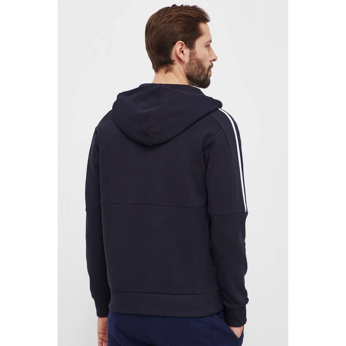 Hugo Boss | 50511516 Saggynos Lightweight Contrast Stripe Full Zip Hood Track Top - Navy