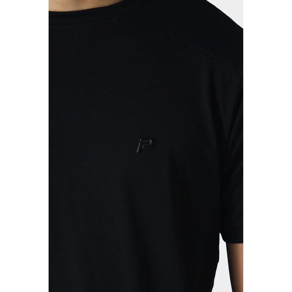 Police Gambit 0069 Cut & Sew Small 'P' Emblem Metal Logo Crew Half Sleeve T-Shirt