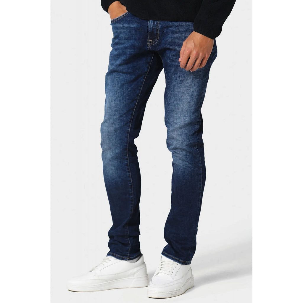 Police 1020 Todd Dino Stretch Slim Fit Denim Textured Jean - Mid Blue Wash