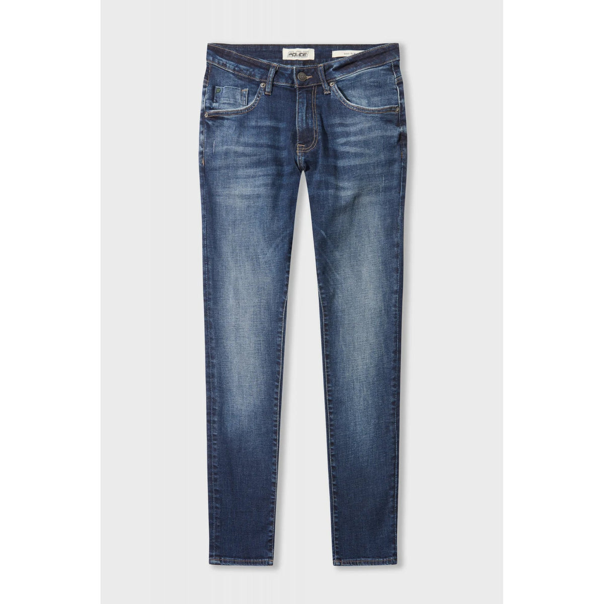 Police 1020 Todd Dino Stretch Slim Fit Denim Textured Jean - Mid Blue Wash
