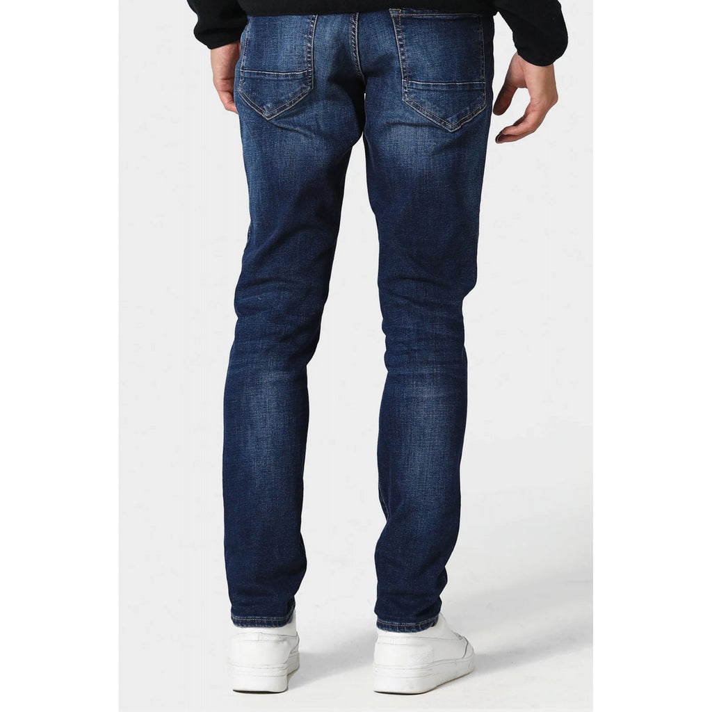 Police 1020 Todd Dino Stretch Slim Fit Denim Textured Jean - Mid Blue Wash