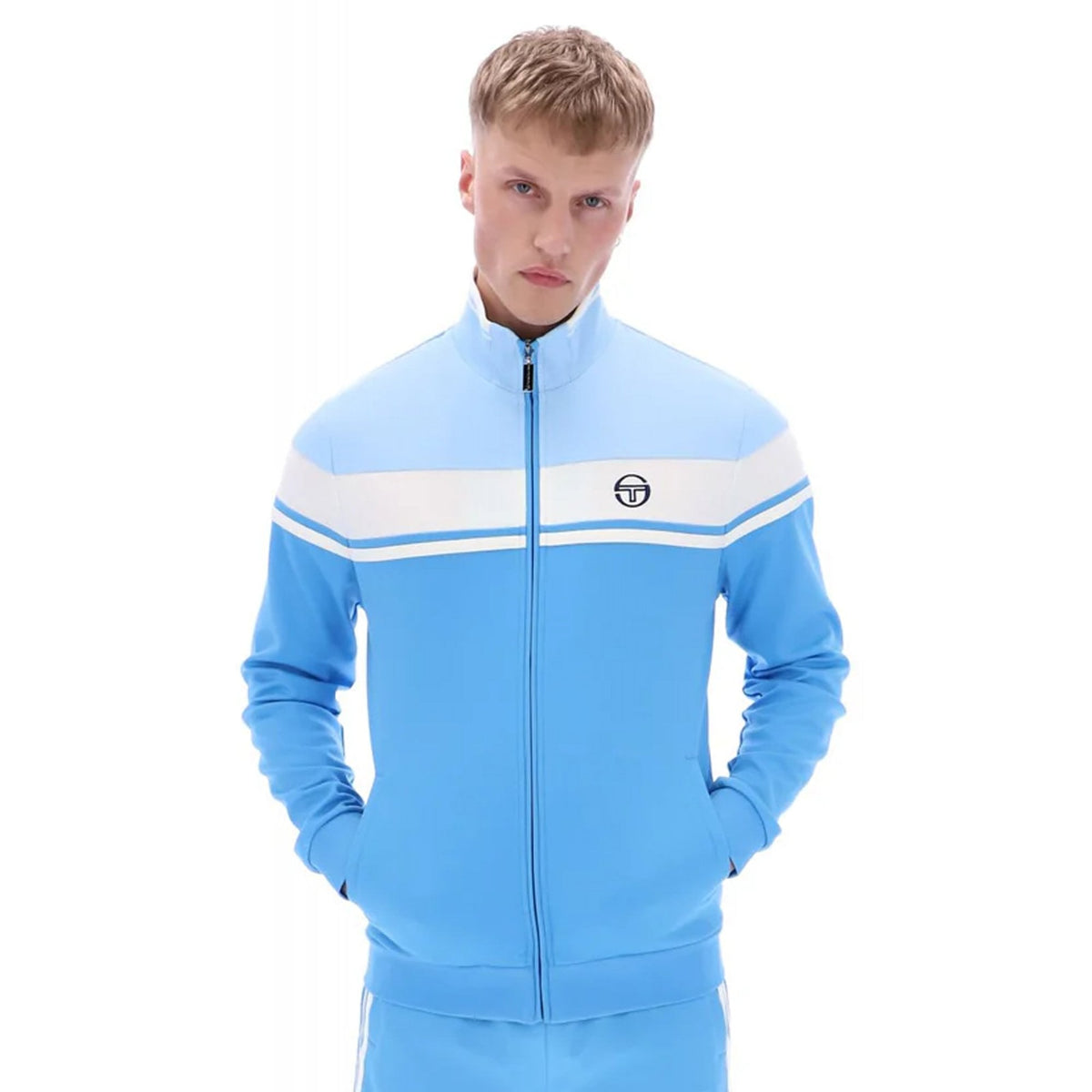 Sergio Tacchini | Damarindo 4551-298 Retro Contrast Stripe Track Top - Azure Blue
