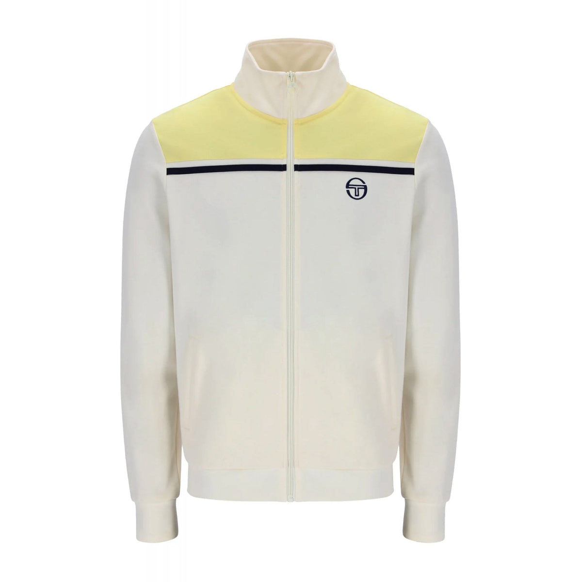 Sergio Tacchini | Youngline MK2 1083 Retro Contrast Stripe Track Top - Gardenia/Pale Banana