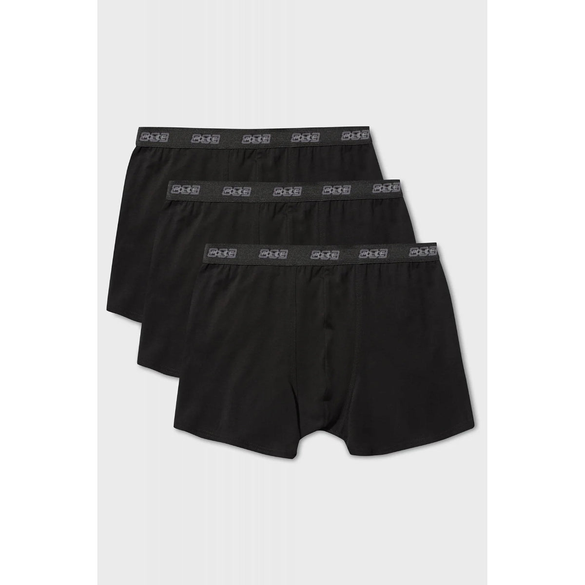 Police Esentle 3-Pack Stretch Cotton Underwear Subtle Logo Boxershorts - Black
