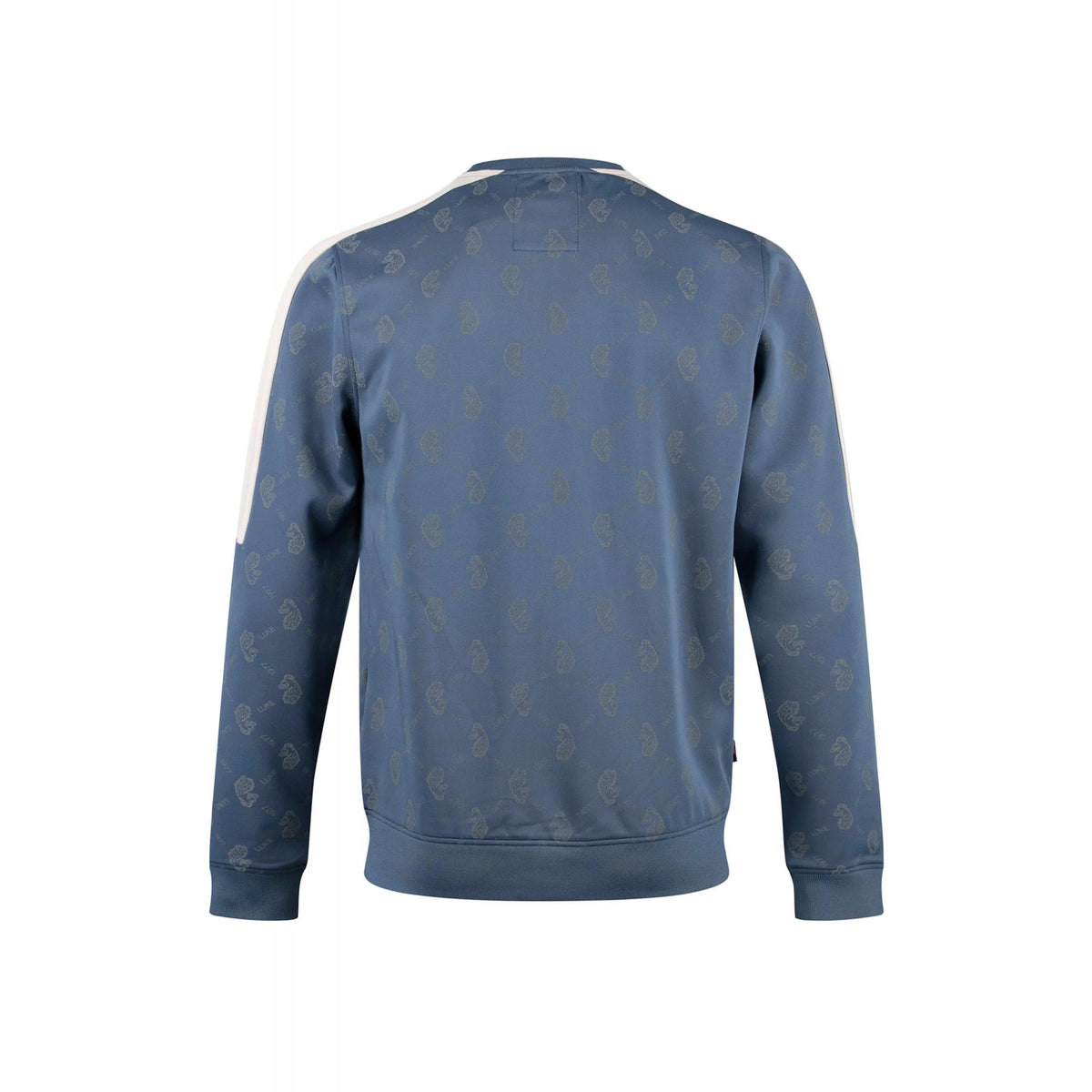 Luke | Gazzas Tears M620373 Logo Overprint Panel Tape Crew Sweat Top - Denim Blue