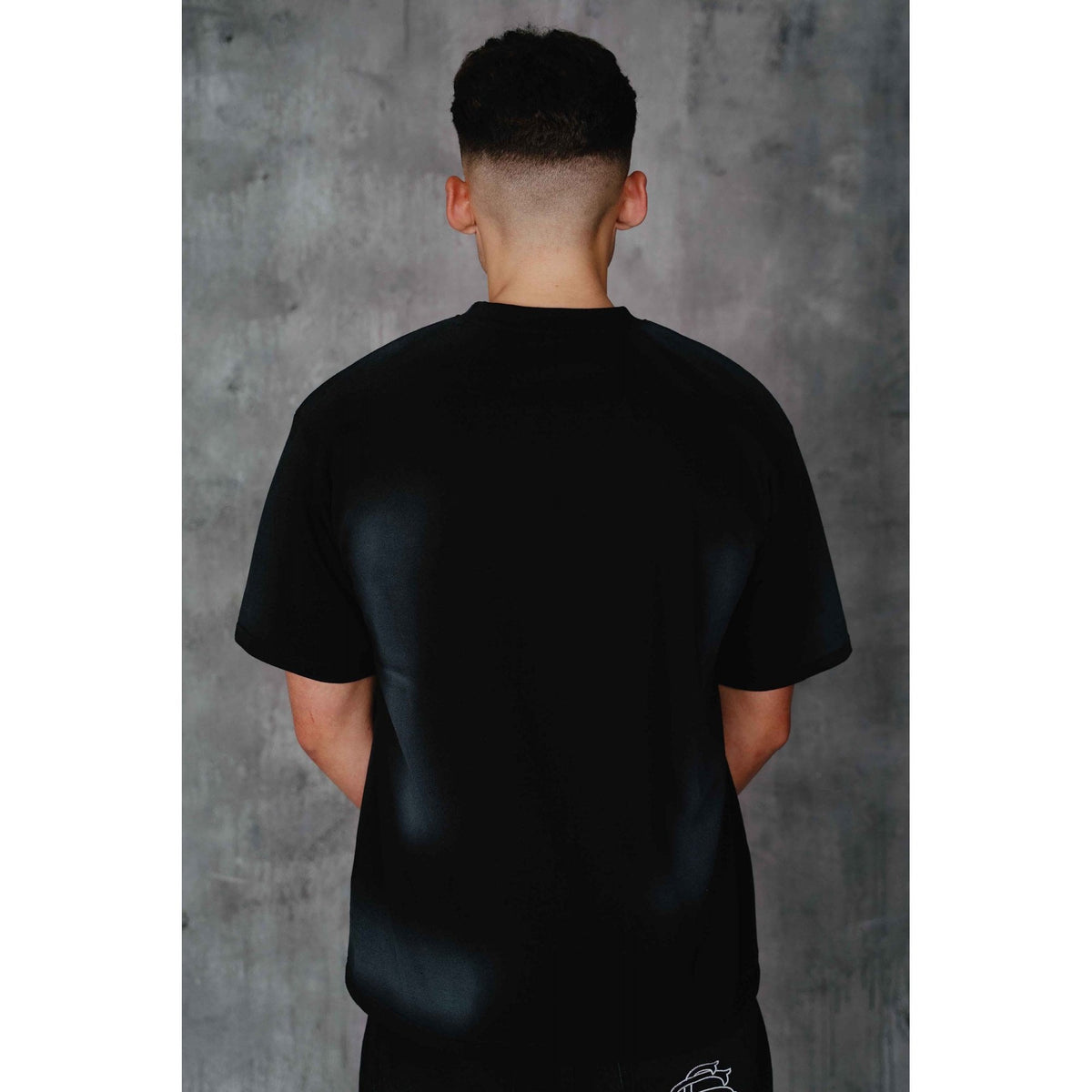 Courtside | Mackey Oversized Relaxed Fit Enlarge Cracked Retro Print Half Sleeve T-Shirt