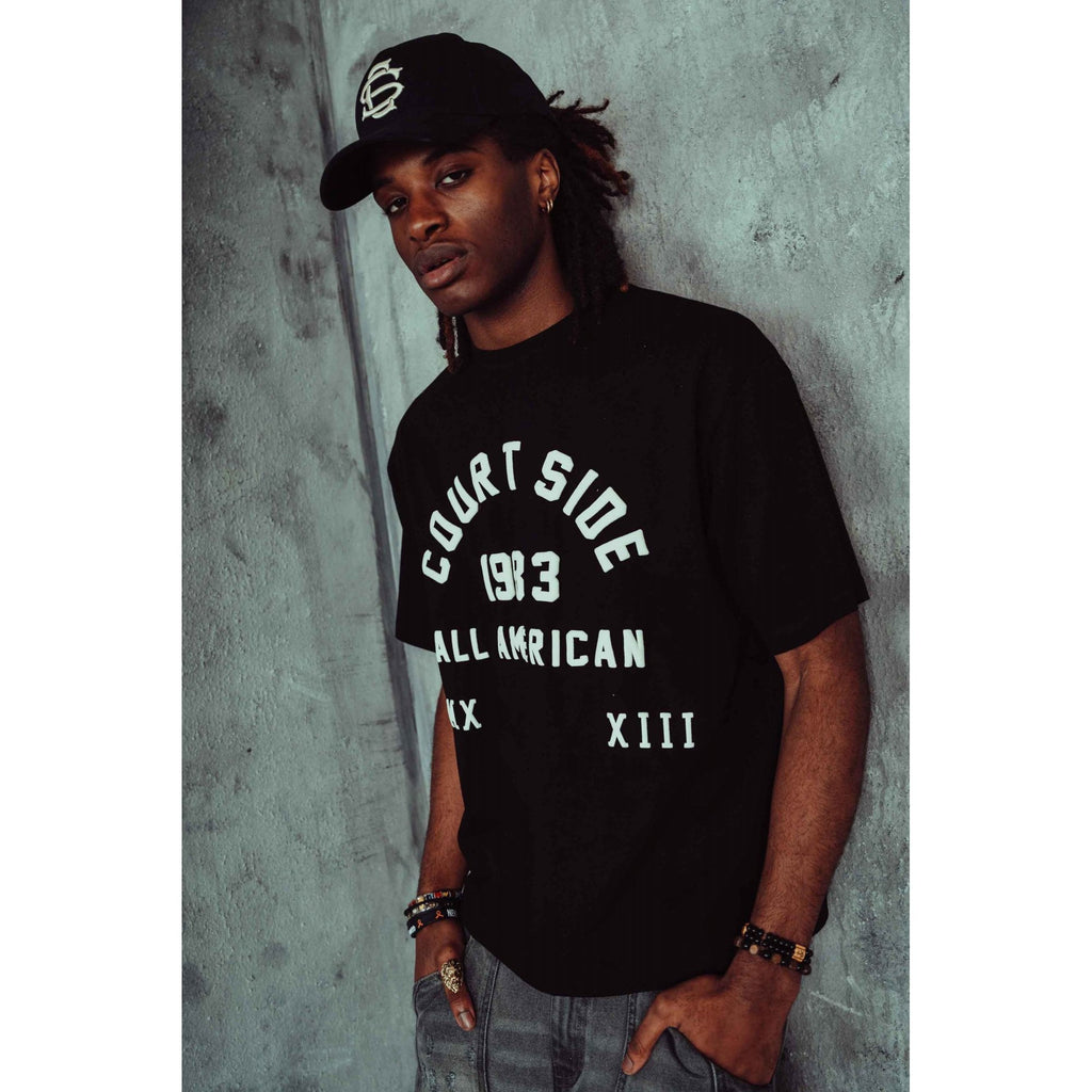 Courtside | 1983 All American Oversized Relaxed Fit Enlarge Print Half Sleeve T-Shirt