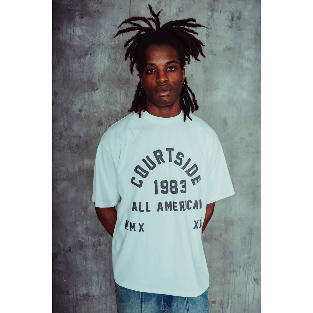 Courtside | 1983 All American Oversized Relaxed Fit Enlarge Print Half Sleeve T-Shirt