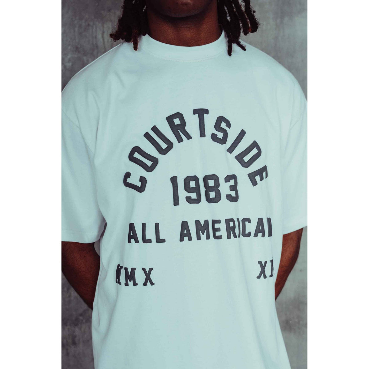 Courtside | 1983 All American Oversized Relaxed Fit Enlarge Print Half Sleeve T-Shirt