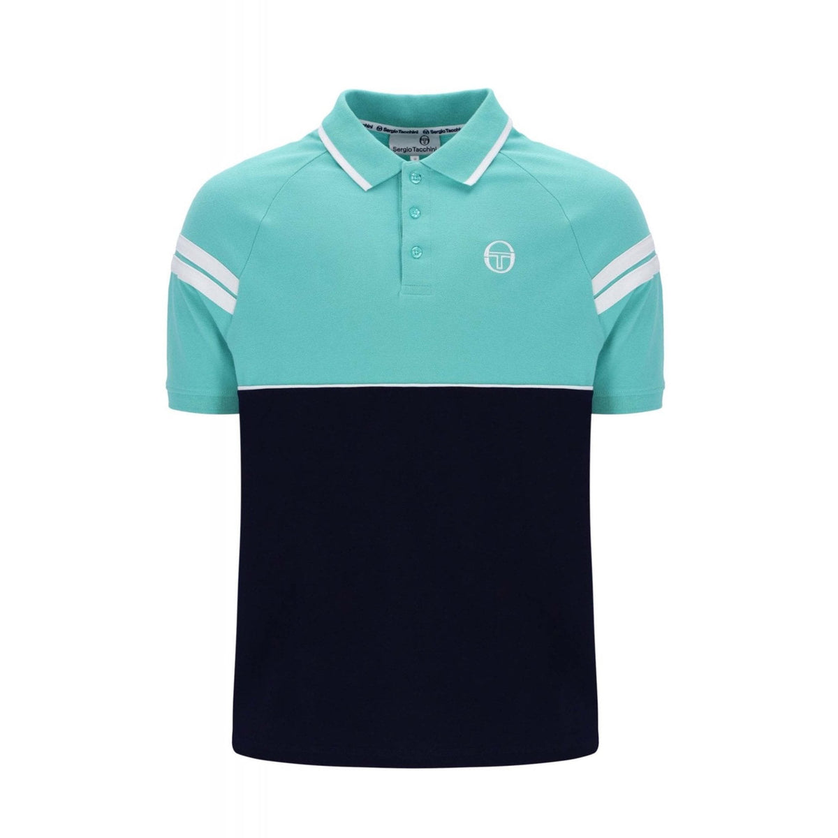 Sergio Tacchini | Cambio 6168 Contrast Colour Block Design Stripe Polo T-Shirt